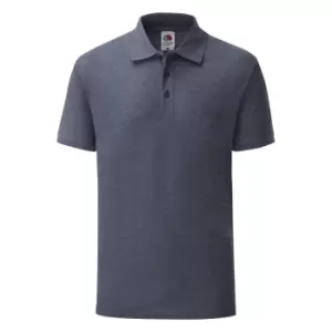 Fruit Of The Loom Mens 65/35 Pique Short Sleeve Polo Shirt (3XL) (Heather Navy)