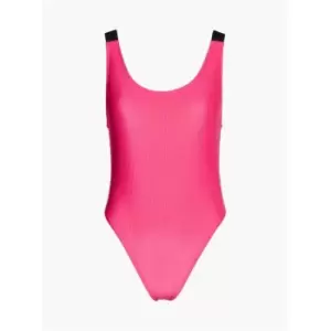 Calvin Klein Scoop Back One Piece - Pink