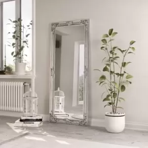 Silver Painted Wooden Frame Accent Mirror 165 X 75Cm