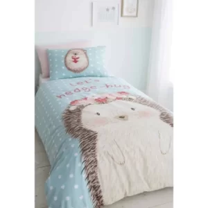 Catherine Lansfield Polka Dot Hedgehog Reversible Duvet Set