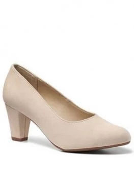 Hotter Joanna Suede Court Shoes - Nude, Buttermilk, Size 5, Women