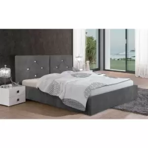 Envisage Trade - Cubana Upholstered Beds - Plush Velvet, Super King Size Frame, Grey - Grey