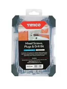 Timco Screws, Plug & Drill Bit A2 Stainless Steel Mixed Tray - 91Pcs