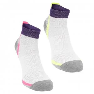 Karrimor Support Socks 2 Pack Ladies - White/Yell/Pink