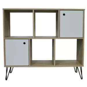 Techstyle Industrial Open Sideboard Shelving / Lp Vinyl Storage Oak / White