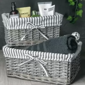 Grey Wicker Baskets Set of 3 M&W - Grey