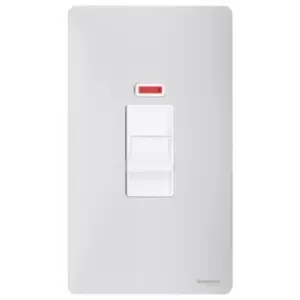 Schneider Electric Ultimate Screwless Flat Plate - Double Control Switch with Neon Indicator, Double Pole, 50AX, GU4421WPC, Polished Chrome with White