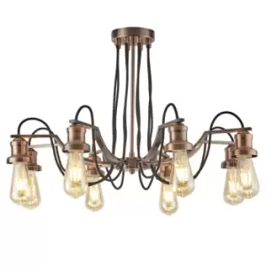 Searchlight Lighting - Searchlight Oliva - 8 Light Chandelier Copper, Black Finish, E27