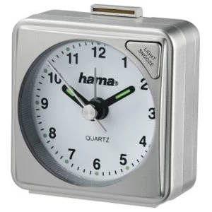 Hama Travel Clock, Silver, 5.6 x 3 x 5.6 cm