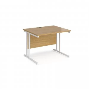 Maestro 25 WL Straight Desk 1000mm x 800mm - White Cantilever Frame o