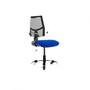 Task Office Chair Eclipse II Lever Mesh Back With Blue Fabric Seat With loop Arms And Hi Rise Draughtsman Kit