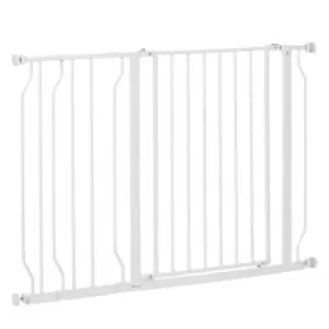 PawHut Wide Dog Safety Gate, with Door Pressure, for Doorways, Hallways, Staircases - White