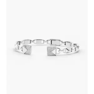 Michael Kors Womens Semi-Precious Sterling Center Back Hinged Cuff - Silver