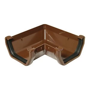 FloPlast RAS1BR Square Line Gutter 90 Deg Angle - Brown