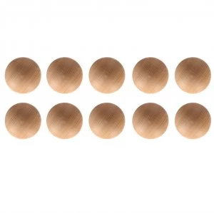 Wickes Unvarnished Ring Door Knob - Pine 40mm Pack of 10