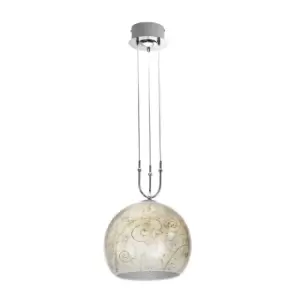 Luna Glass Dome Pendant Ceiling Light 2 Light Chrome