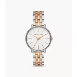 Michael Kors Womens Pyper Three-Hand Tri-Tone Stainless Steel Watch - Tri-Tone