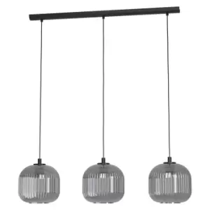 Pendant Light Black Shade Black Transparent Glass Vaporized Bulb E27 3x40W