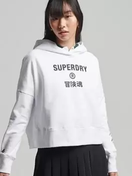 Superdry Code Core Sport Hoodie - White, Size 14, Women