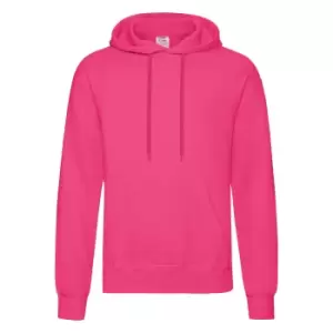 Fruit Of The Loom Mens Hooded Sweatshirt / Hoodie (XL) (Fuchsia)