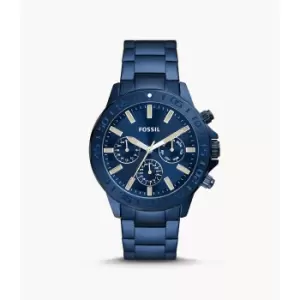 Fossil Mens Bannon Multifunction Stainless Steel Watch - Blue