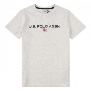 US Polo Assn USPA Sport T Shirt - Light Grey Marl