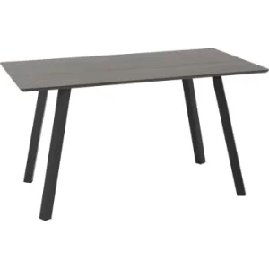 Seconique Berlin Dining Table Black Wood Grain Seats 4