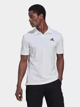 adidas Clubhouse 3-bar Tennis Polo Shirt, Black, Size XL, Men