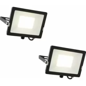 2 pack Outdoor Waterproof LED Floodlight - 50W Cool White LED - Matt Black