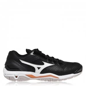 Mizuno Wave Stealth V Ladies Netball Trainers - Black/White