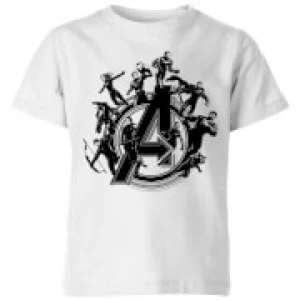 Avengers Endgame Hero Circle Kids T-Shirt - White - 5-6 Years