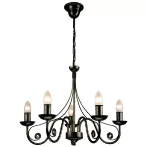 Donato Chandeliers With Fabric Shades, Black, 5x E27