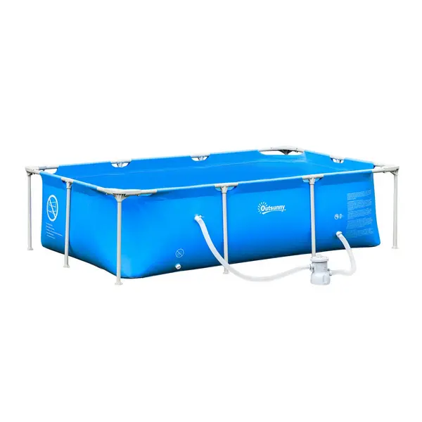 Outsunny Steel Frame Swimming Pool With Filter Pump And Reinforced Sidewalls - Blue 848-016V70