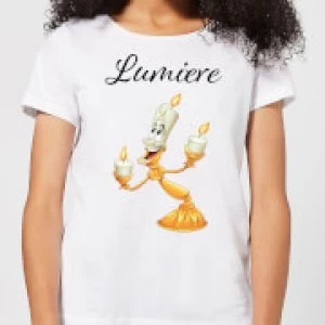 Disney Beauty And The Beast Lumiere Womens T-Shirt - White - S