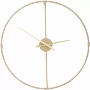 Wall Clock Gold Frame / Gold Finish Frame Clocks For Living Room / Bedroom / Contemporary Style Round Shaped Design Metal Clocks For Hallways 3 x 60