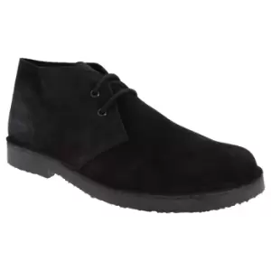 Roamers Mens Real Suede Round Toe Unlined Desert Boots (10 UK) (Black)