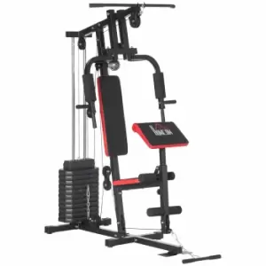 Homcom Multi Home Gym Machine With 66Kg Weights Red