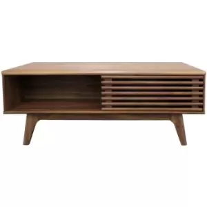 Bo Living - Walnut Copen Rectangular Coffee Table with storage, W119.1xD59xH43.6cm - Walnut