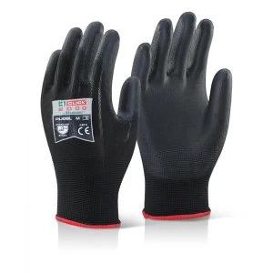 Click2000 Pu Coated Gloves Black L Ref PUGBLL Pack 100 Up to 3 Day