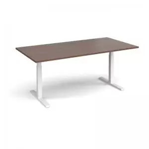 Elev8 Touch boardroom table 2000mm x 1000mm - white frame and walnut