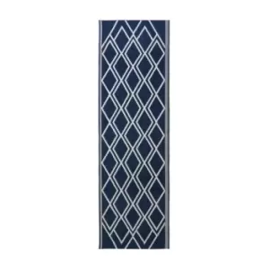 Homemaker County Diamonds Indoor/Outdoor Rug Navy 067X200Cm