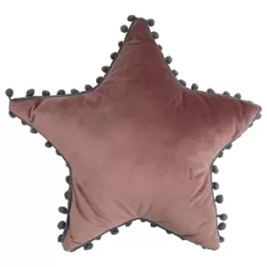 Star Pom Pom Kids Cushion Blush/Grey