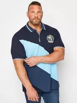 BadRhino Cross Stripe Polo - Navy, Size 7-8Xl, Men