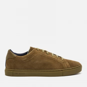 Ted Baker Mens Triloba Suede Cupsole Trainers - Khaki - UK 11