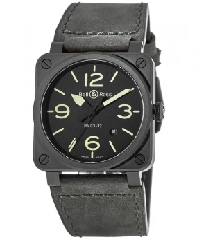 Bell & Ross BR 03-92 Nightlum Black Dial Automatic Mens Watch BR0392-BL3-CE/SCA BR0392-BL3-CE/SCA