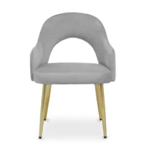 Olivia's Demi Dining Chair in Grey Velvet