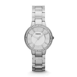 Fossil Womens Virginia Stainless Steel Watch - Silver