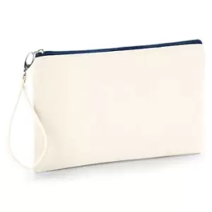 Westford Mill Canvas Wristlet Pouch (26 x 17cm) (Natural/Navy)