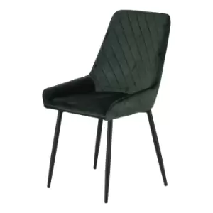 Avery Set of 2 Dining Chairs, Velvet Green