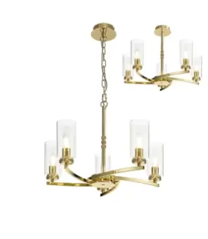 Ceiling Pendant, Semi Ceiling, 5 x E14, Polished Gold